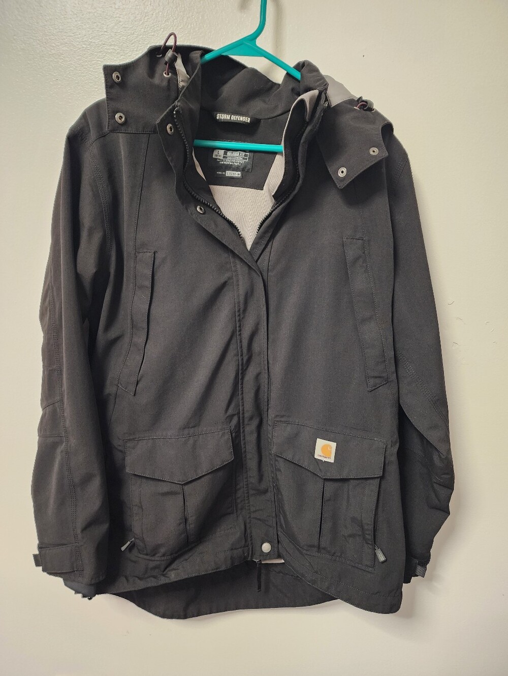 Carhartt Women's Black Storm Defender Hooded Jacket - Picture 7 of 7